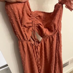 FAVLUX Rust Orange Textured Dress